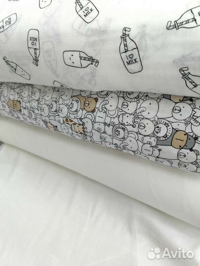 Муслин 2х слойный хлопок ширина 135см