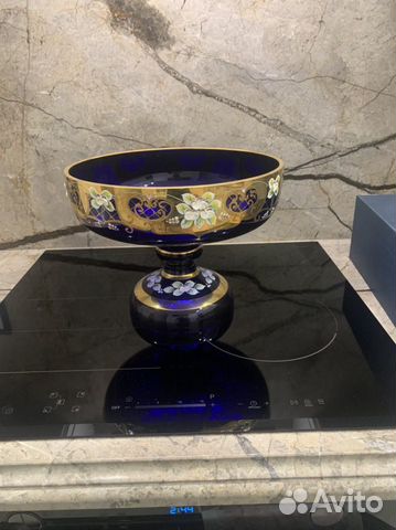 Цветной хрустальная ваза для фрукт богемя)