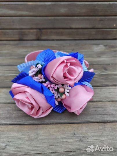 Ободки с атласными розами
