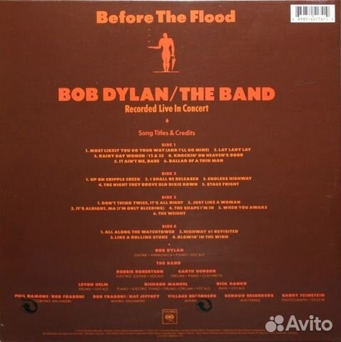 Bob Dylan & The Band / Before The Flood (2LP)