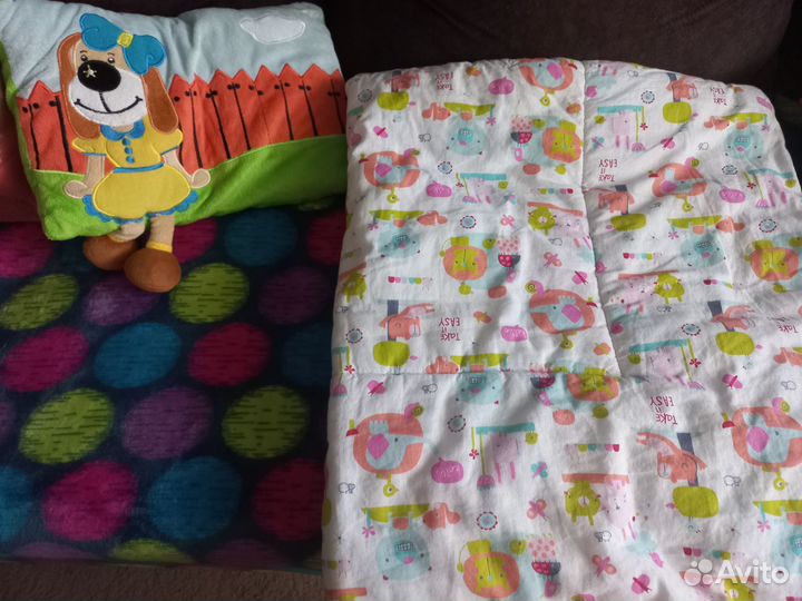 Детские одеяла+подушка и плед