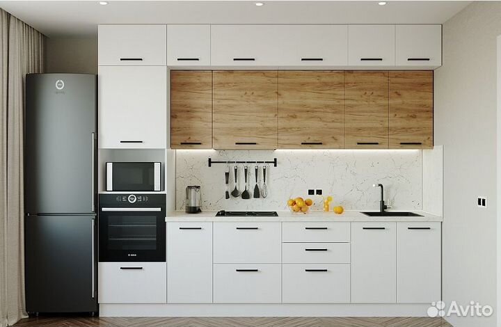 Кухня в потолок с доводчиками