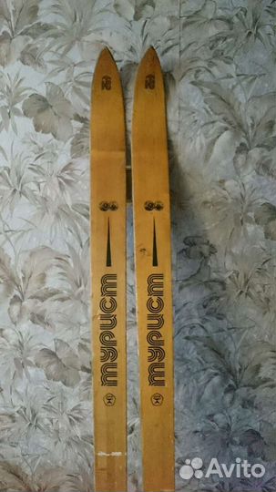 Лыжи туристические, деревянные
