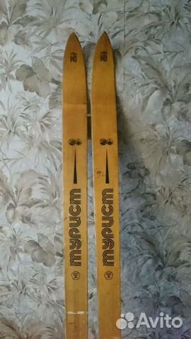 Лыжи туристические, деревянные