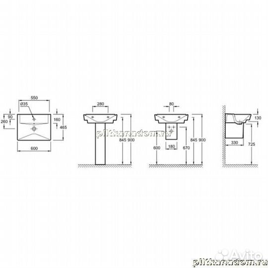 Jacob Delafon Reve E4802-00 Раковина-столешница 60x46,5