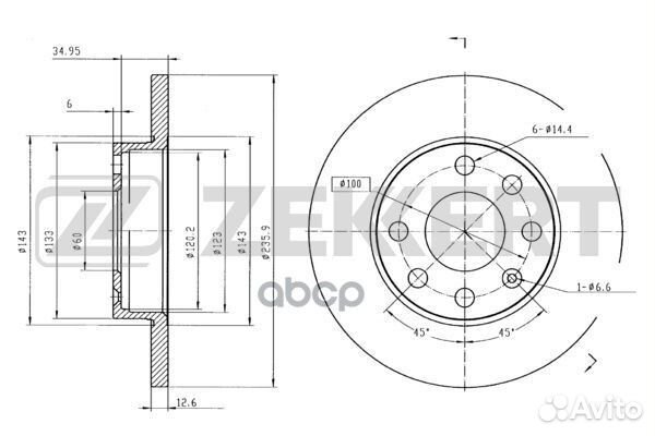 Диск торм. перед. Opel Ascona C 81 Astra F 91