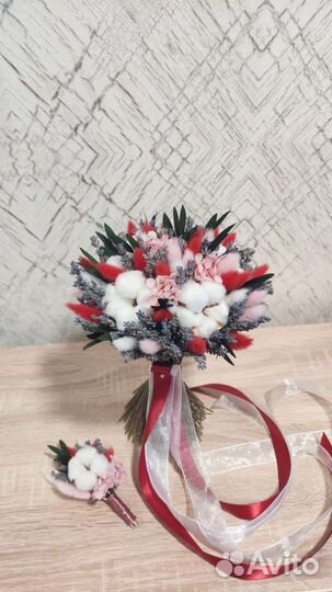 Букет невесты из сухоцветов Свадебный букет