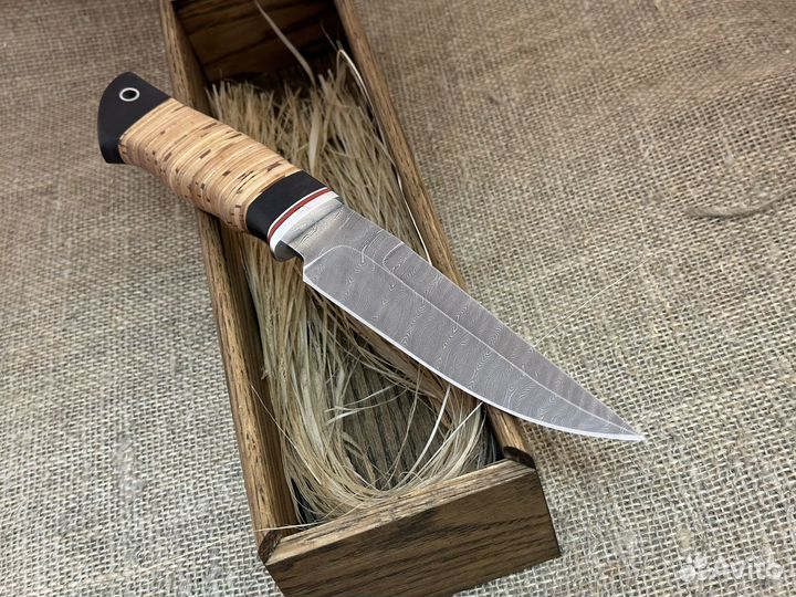 Нож для охотника дамаск