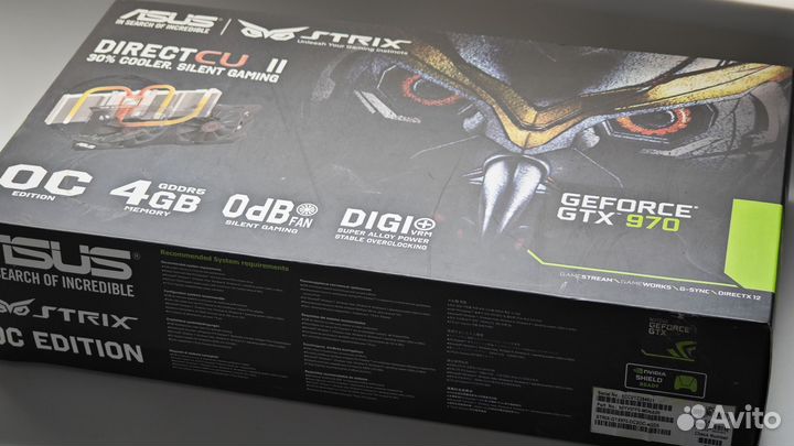 Видеокарта asus strix GTX 970 4 gb