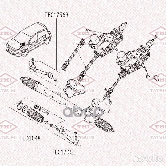 Наконечник рулевой тяги renault megane/scenic 0