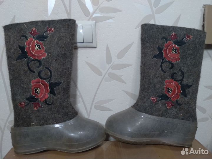 Новые женские валенки с галошами, 38 размер