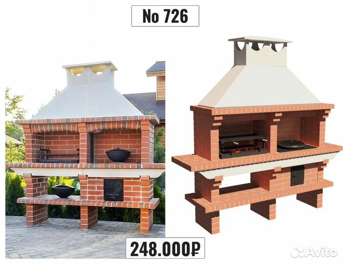 Печи барбекю из кирпича / Барбекю комплексы