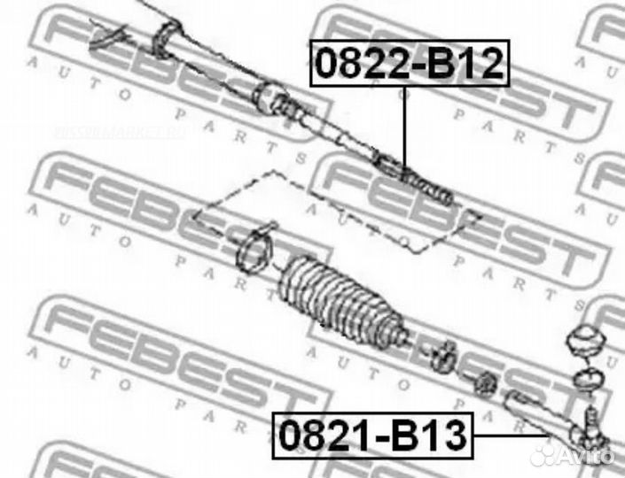 Febest 0822-B12 Тяга рулевая перед прав/лев