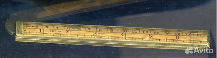 Линейка складная,19 в.Англия, Бирмингем, тиковое д