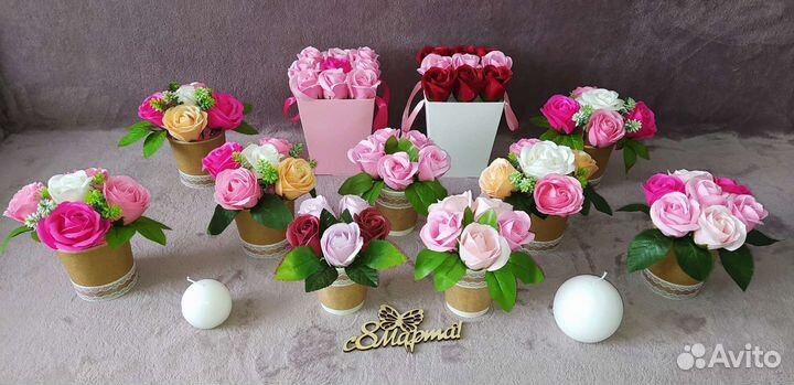 Букет из мыльных роз