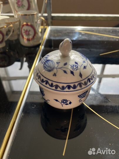 Zwiebelmuster kobaltblau Сахарница