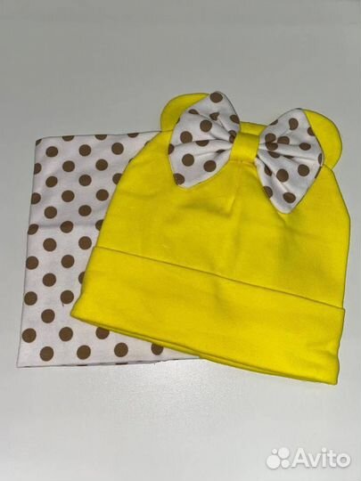 Шапка и снуд мики маус новые