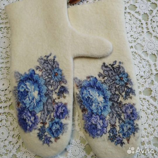 Варежки валяные. Ручная работа