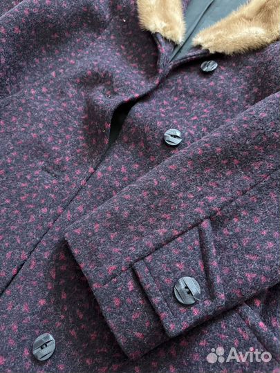 Пальто шерстяное с норкой