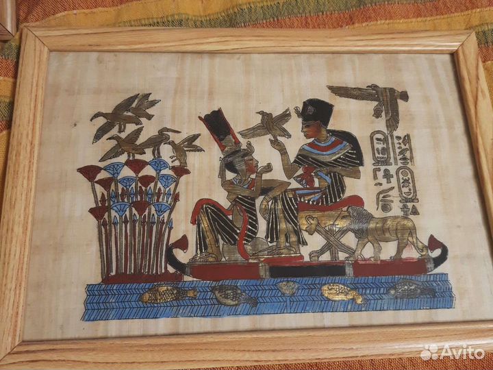 Картина на папирусе в раме