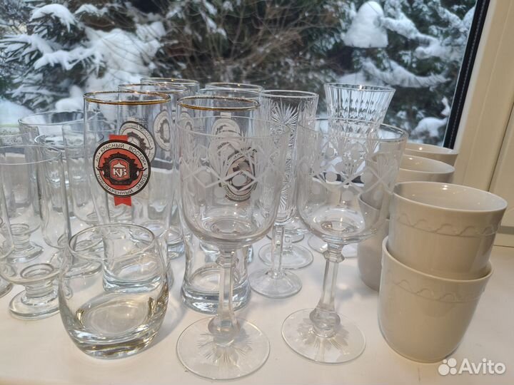 Стаканы и бокалы наборами и одиночные