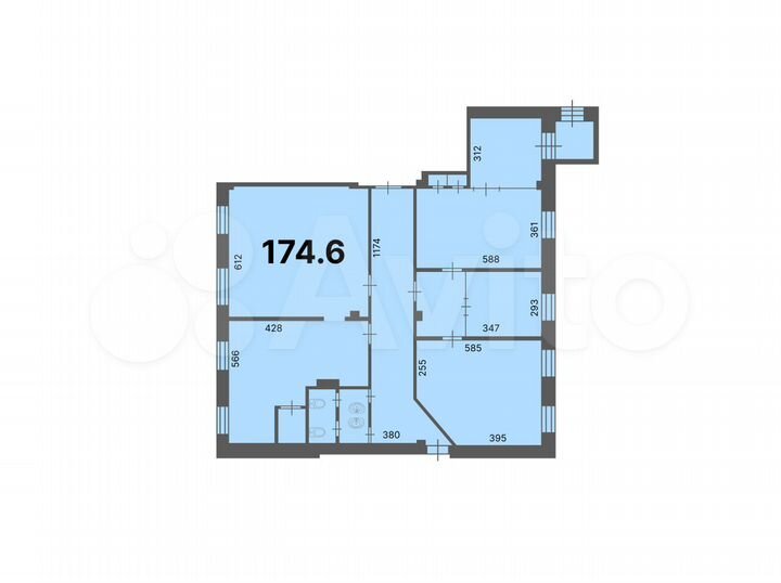 Офис в Бизнес-центре класса В, 174,6 кв.м
