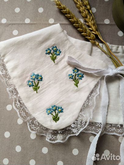 Набор воротничок и бант с вышивкой винтаж