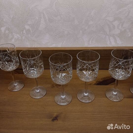 Рюмки,хрусталь СССР с лазерной резьбой