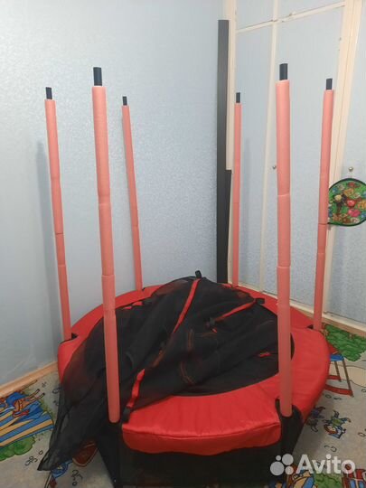 Батут детский с сеткой каркасный для дома и дачи