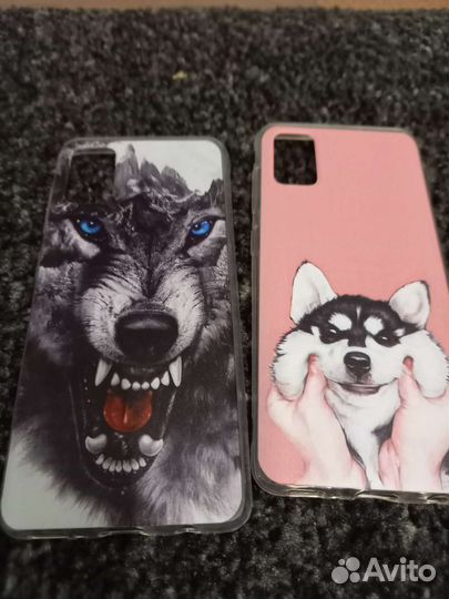 Чехол на samsung a41 волк, хаски