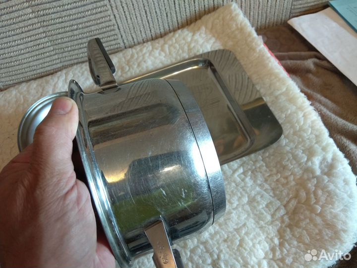 СССР. кастрюлька нерж. плюс поднос цептр