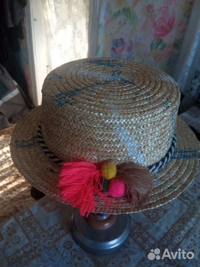 Соломенная шляпка детская