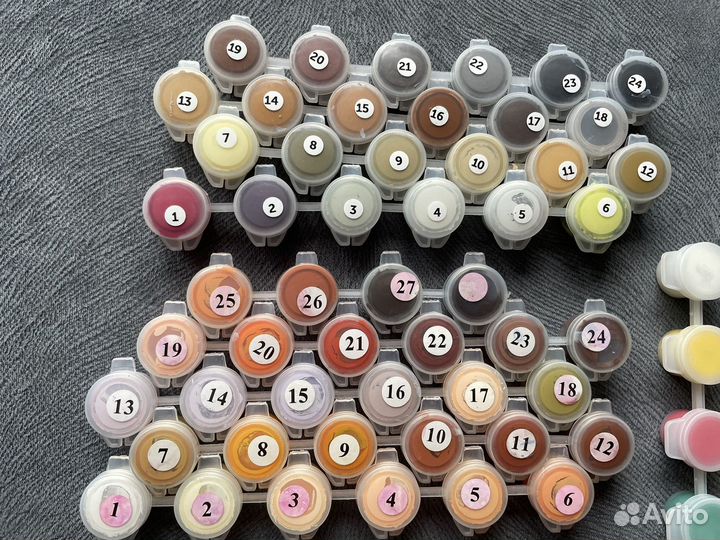 Краски от картин по номерам 98шт бронь