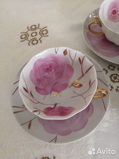 Чайная пара костяной фарфор Дулево