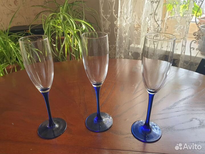 Фужеры цветной хрусталь
