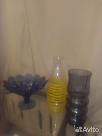 Вазы из цветного стекла СССР