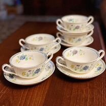 Copeland Spode бульонницы, 5 пар, Англия, 1929 год