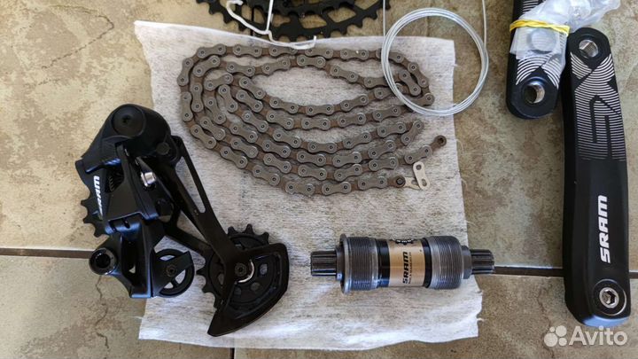 Шатуны, цепь, переключатель и манетка Sram SX 12ск