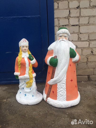 Дед мороз и снегурочка СССР пластик