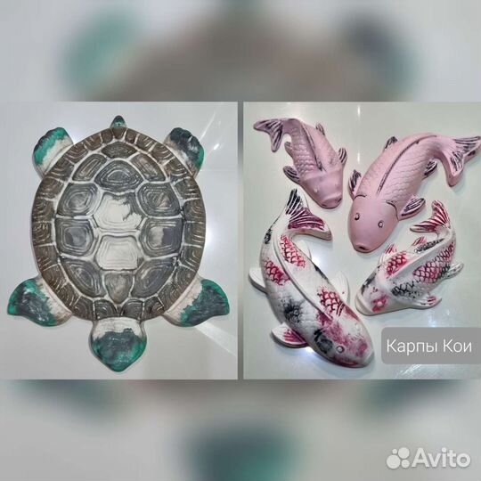 Карп Кои и Черепаха. Ручная работа