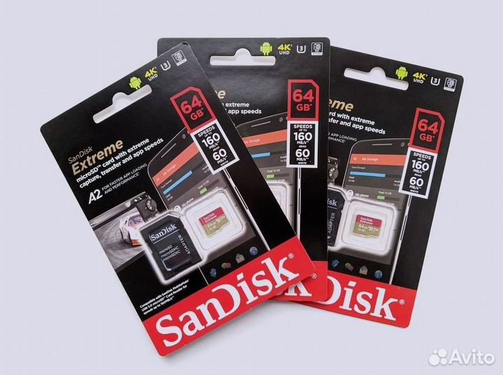 Карты памяти SanDisk Extreme / PRO 64 GB MicroSD