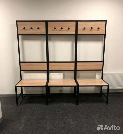 Скамейка для раздевалок с вешалкой лд-1200 с лдсп