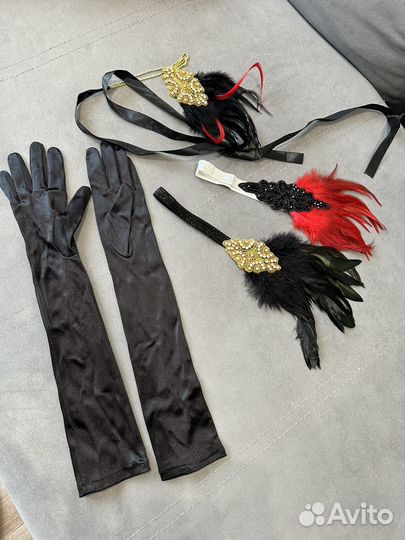 Перчатки и украшение на голову