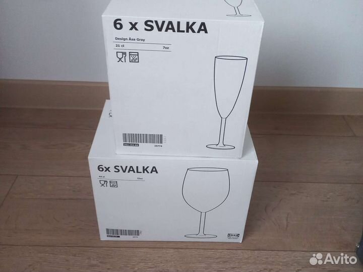 Фужеры для вина и шампанского 2 набора