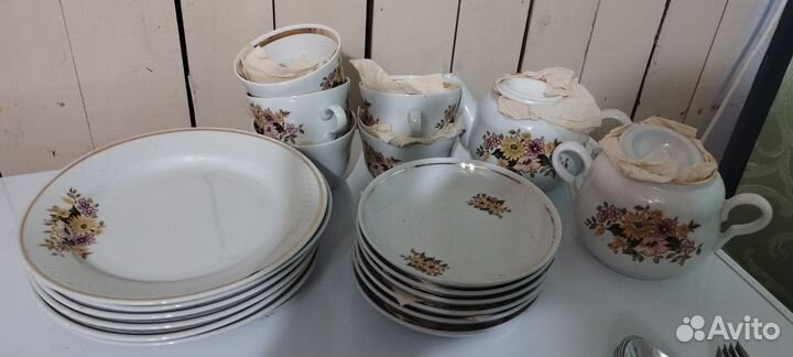 Столовый сервиз новый фарфор СССР, разная посуда