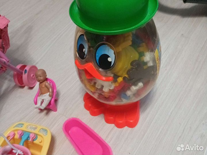 Пупс, коляска, ванночка, конструктор. Игрушки