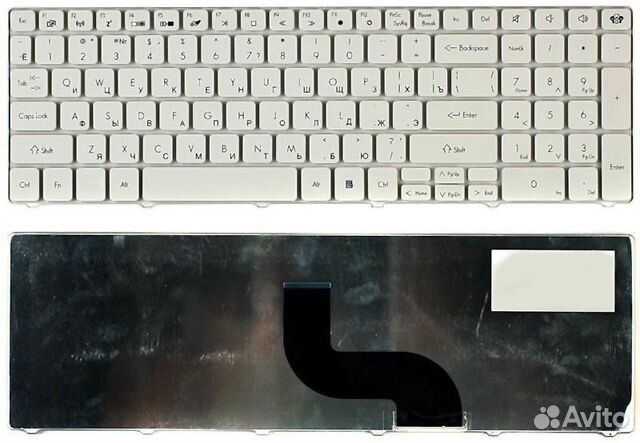 Клавиатура для Packard Bell TM81 TM85 TM86 белая