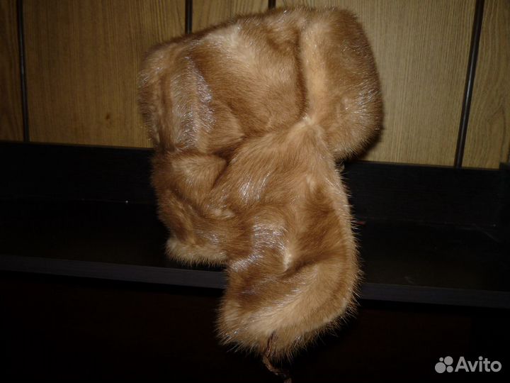 Мужская норковая шапка-ушанка