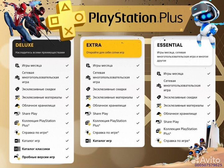 Подписка ps plus delux Украина ps5 ps4 (Арт.78226)