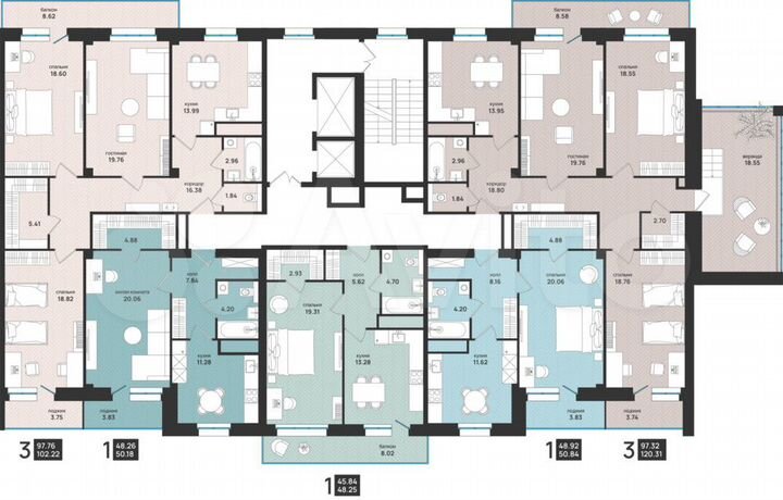 1-к. квартира, 50,2 м², 15/15 эт.